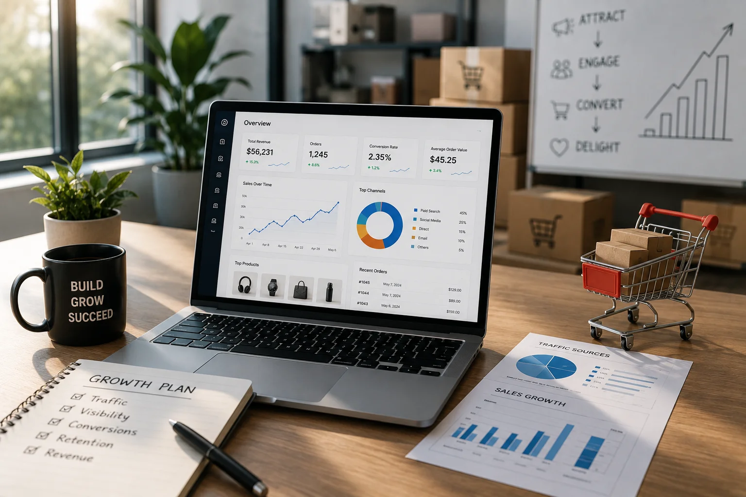 Marketing and business teams aligned around growth, audience and performance metrics
